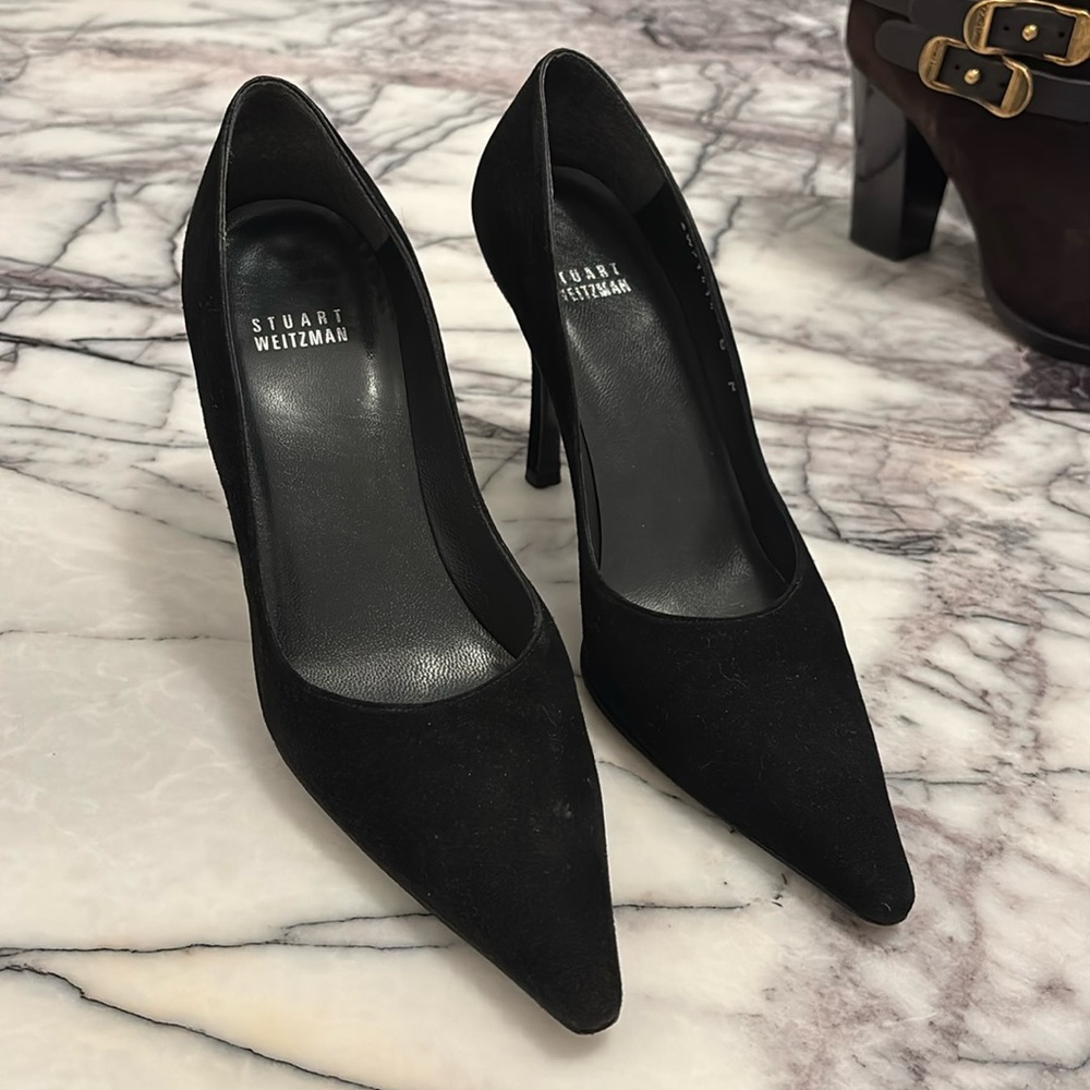 Stuart Weitzman Black Suede Heels
